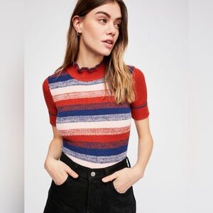 Free People Best Intentions Pullover Striped Knit Top